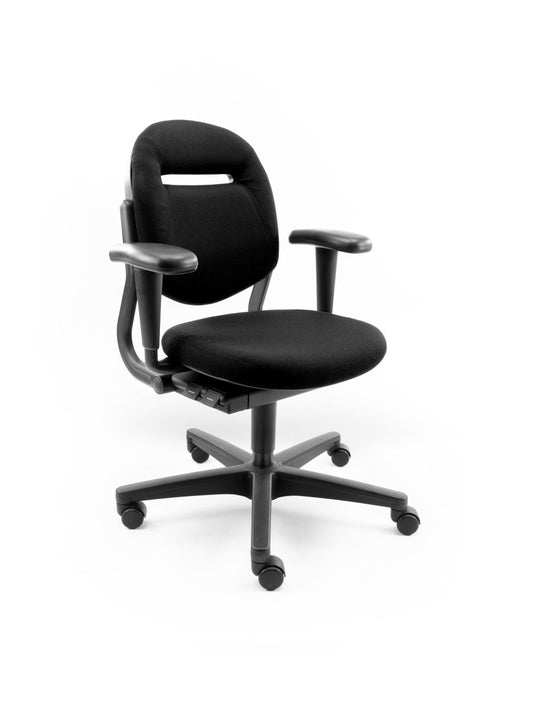 Ahrend 220 ergonomische bureaustoel, nieuwe stof zwart. - Re - Use24Bureaustoelen